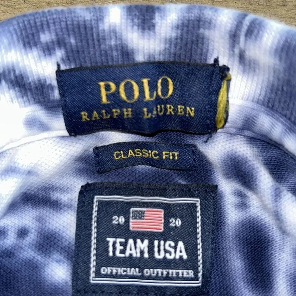 Team USA 🇺🇸 Tie Dye Classic Crew Polo Shirt by Ralph Lauren 2020 Limited Ed.